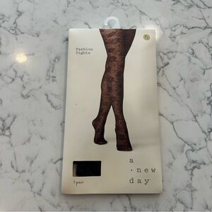 NEW A New Day Fashion Tights Black Floral Lace Size Medium/Large